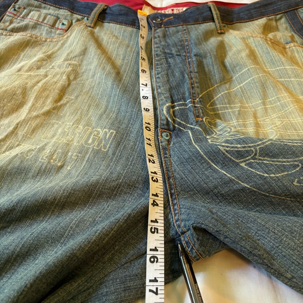Indigo Red NWOT Mens Faded Farwest Color Industrial Denim Flex Shorts Size 40 - Picture 10 of 15
